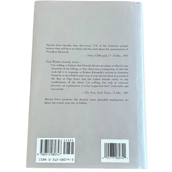 Mortal Error Bonar Menninger 1st Edition Hardcover Kennedy History Conspiracy - Picture 2 of 5